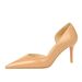 A Korean Fashion Simple Thin Shiny Lacquer Leather Shallow Mouth Pointed Side Hollow High Heels Women S Single_vogvips.com