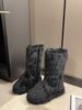 Womens Fur Boot Winter Fluffy Long Furry Boots For Girls Outdoor Fuzzy Knee-High Boots_vogvips.com