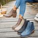 Women's Winter Ankle Boots Hollow Out Mid Heel Side Zipper Martin Chunky Heel New_vogvips.com