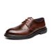 Euro Step Brogue Leather Business Carved Korean Trendy Formal Wedding Breathable British Style Thick Sole Men's Shoes_vogvips.com