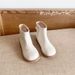 Real Cowhide White Children's Stylish Boots_vogvips.com