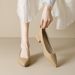 Pointed Single Shoes Women's Light Mouth Thick Heel High Heels One Pedal Black Commuter Work Shoes_vogvips.com