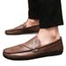 New Autumn Men's Loafers, Korean Style Breathable Casual Leather Shoes, Trendy Versatile Slip-on Sneakers, Non-slip_vogvips.com