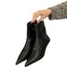 2025 New Autumn Winter Pointed Toe Thin Heel Suede Slim Shoes Versatile Short Boots For Women_vogvips.com