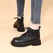 Platform Height Increaing Lace-up Short Martin Boot For Women 2024 Autumn New Korean Fahion Caual Small Leather_vogvips.com