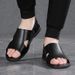 Sandals Men's Summer New Flat Bottomed Lightweight Middle-aged Men Outdoor Fashion Roman Beach Shoes Half Slippers_vogvips.com