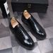 Euro Step Men's Business Formal Office Patent Leather Thick Sole Brogue Brown Height Increasing Simple Versatile Wedding Shoes_vogvips.com