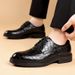 2025 Autumn New Men's Leather Business Dress Blok Loafers Work Wedding Trendy Shoes Men_vogvips.com