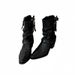 French-Style Western Short For Women, 2026 Autumn/Winter, Faux Leather, Chunky Heel, Black, Niche Pointed-Toe Riding_vogvips.com