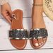New One-line Sequin Flip-flops For Women Wearing Square-toed, Flat-bottomed Beach Flip-flopsGolden Shoes_vogvips.com