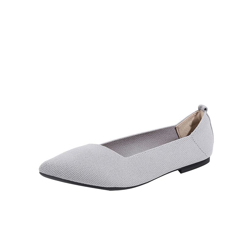Princess-style Pointed-toe Women's Knitted European And American Cross-border Boat Shoes, Foreign Trade Large-size_vogvips.com