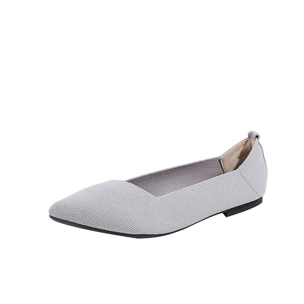 Princess-style Pointed-toe Women's Knitted European And American Cross-border Boat Shoes, Foreign Trade Large-size_vogvips.com