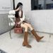 Binli Genuine New Western Knight Leather Over-the-Knee Long Slip-On Square Heel High Women's Boots_vogvips.com