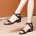 Women's Bag, Heel Sandals, Women's Outer Wear, Fashionable Flat Bottom, One-word Belt, Roman Shoes._vogvips.com