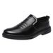 Spring And Autumn Business Formal Men's Youth Versatile Slip-On Casual Leather British Style PU Non-Slip Cold Adhesive_vogvips.com