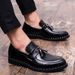 British Style Slip-On Patent Glossy Trendy Men's Loafers Pointed Toe Tassel Casual Hairstylist Leather Shoes_vogvips.com