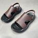 Beach Leather Soft 2025 Summer New Breathable Sandals Slippers Dual-Use Open Toe Casual Thick Soled Men's Shoes_vogvips.com