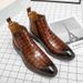 Autumn Winter Men's High Top Large Size Leather Knight Fashion Short Boots_vogvips.com