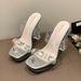 New Transparent Round-toe Platform Chunky Heel Fashion Sandals - Women's Casual High Heel Slides_vogvips.com