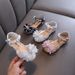 Girls Bow Princess Girls One-shoe Leather Shoes Half Sandals_vogvips.com