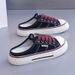 Women's Outdoor Slippers 2026 New Korean Version Mango-toe Canvas Shoes Women's Low-top Versatile Half-slippers 9022-1_vogvips.com