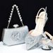 High-heeled sandals with a hard box jewel handbag set Daily party shoe bag_vogvips.com
