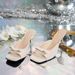 Plus-size Slim Heels Temperament Square Head Bow High Heels Sandals_vogvips.com