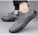 Men's Shoes Solid Color Round Head Low-top Mesh Casual Shoes Men's Elastic Band Sports Shoes_vogvips.com