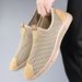 Men's Breathable Mesh Slip On Shoes Summer Hollow Out Casual Walking Shoe Non-slip Rubber Sole Lightweight Comfortable_vogvips.com