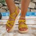 Women's Fashion Trend College Style Holiday Style Soft Bottom Solid Color Strappy Flat Sandals_vogvips.com