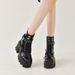 Women Ankle Boots Autumn Winter Short Boots Plus Size Women S Short Punk Street Style Zipper Elastic Strap Black Fashion Martin Boots_vogvips.com