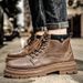 New Leather Spring Men's Shoes High-top Men's Heightening Tooling Martin Boots_vogvips.com