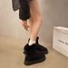 Fleece-Lined Thickened Snow Boots Slip-On 2025 Winter New Thick-Soled Furry Mouth Bowknot Warm Large Size Cotton Shoes_vogvips.com