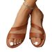 plus Size Women's Flat Sandals 2025 Fashionable And Versatile round Toe Stylish Comfortable Summer New Arrival Shoes_vogvips.com