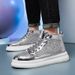 Men's Thick-soled High-top Shoes With Sequins Mid-top Street Dance Casual Sneakers Large Size Trendy_vogvips.com