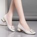 Shallow Mouth Medium Heel Single Shoes Women's Shoes Soft Sole Thick Heel Casual Patent Leather Shoes Women_vogvips.com