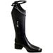 Long For Women 2021 New Autumn Winter Goddess Style Metal Chain Mid Square Toe Chunky Heel High Boots Over The Knee_vogvips.com