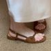 Vintage One-Strap Sandals For Women Summer 2025 Niche Design Low Heel Flat Beach Slippers_vogvips.com