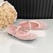 Women Lace Hollow‑Out Mary Jane Ballet Flats, Square Toe Adjustable Buckle Strap Design Breathable Mesh Upper Soft Flat Sole Ballerina Shoes_vogvips.com
