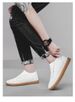 Explosive Lying Woven Shoes Sports And Leisure Board Shoes Non-slip Bee Tendon Invisible Inner Height Increase Lying Woven Small White Men's Shoes_vogvips.com