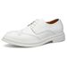 Euro Step Large Size 46 Low-top Brogue White Leather Korean Style Autumn New Casual Fashion Lace-up Men's Shoes_vogvips.com