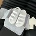 New Style Rhinestone Velcro Sandals For Women 2025 Summer New Four-Strap Round Open Toe Thick Sole Casual Slippers_vogvips.com