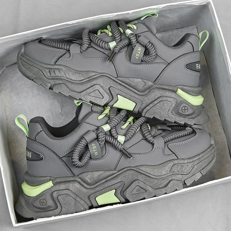 Men's Casual Sneakers With Breathable Design & Height Increase, Fashionable Low-Top Shoes Round Toe PU Upper, Comfortable EVA Insole, Lace-Up Style_vogvips.com