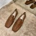Square Head Doudou Shoes Women's Gentle Flat-bottomed Casual Single Shoes Soft Leather Soft Sole One Pedal Loafer Small Leather Shoes_vogvips.com