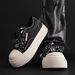 Basic Men's Sneakers, Niche Thick-soled Trendy 2026 Spring New Casual Versatile Breathable Washed Denim Shoes_vogvips.com