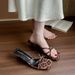 Stunning Small Heel Shoe 2025 New Cro Strap Open Slipper For Women Summer Outdoor Fairy Square Toe Fahion High_vogvips.com