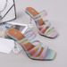 Women's Fashionable Open-Toe Sandals - Colorful PVC Straps With Rubber Sole, Stylish & Comfortable For Casual And Party Wear Stiletto Heels For Women._vogvips.com