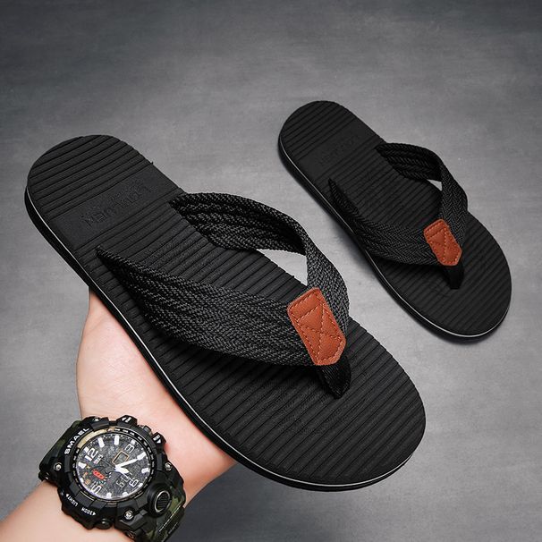 New Trendy Men's Flip Flops With Rubber Soles For Summer Beach Slippers, Oversized Sandals_vogvips.com