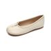 French Single Shoes Women's Flat-soled Shallow-mouth Horseshoe Shoes Fashion One-pedal Soft-soled Pig's Trotters Split-toe Shoes_vogvips.com