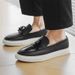 Men's flowing loafers casual leather shoes for men comfortable soft soled slip-on bean shoes for men_vogvips.com